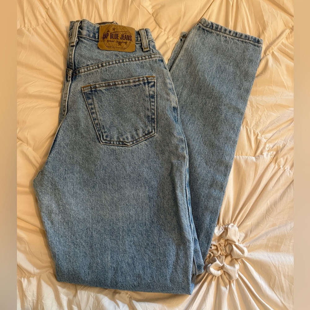 vintage gap straight leg blue jeans
